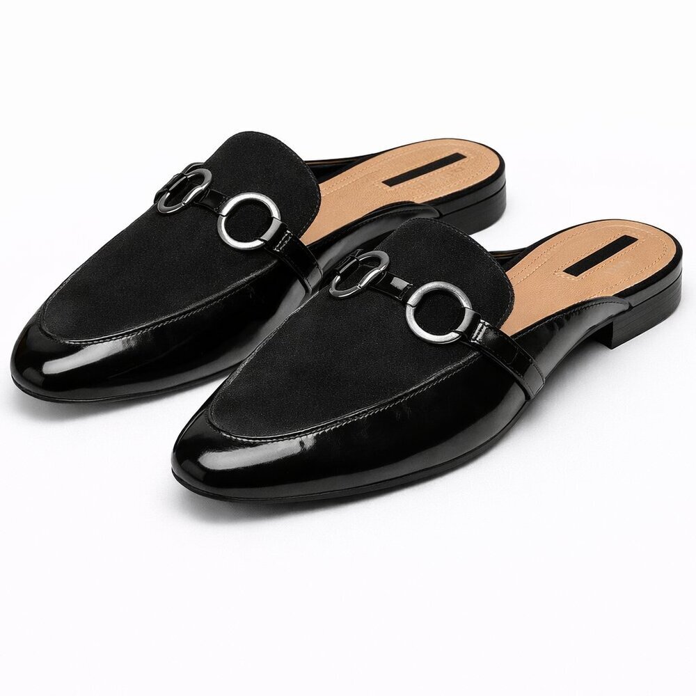 TAHARI Frenchie Slip-On Mules Black Shoes Size 9.5M